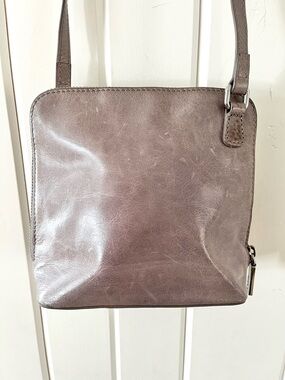 HOBO Glade Gray Glazed Leather Mini Crossbody Bag